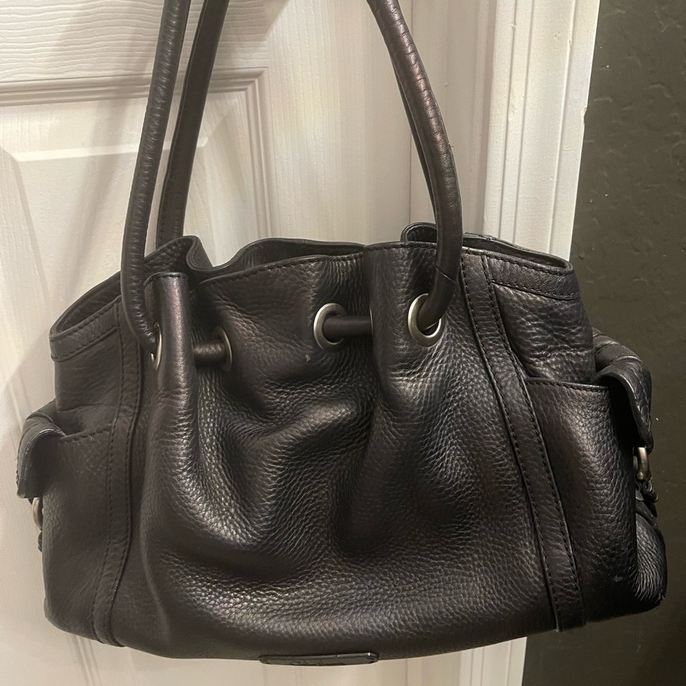 Cole Haan  black leather east west purse